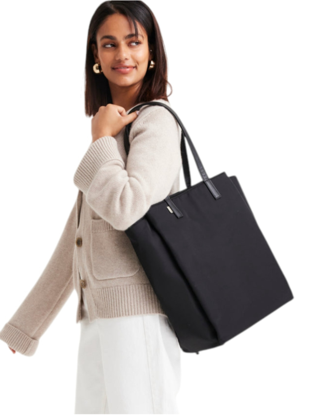 BÉIS Commuter Tote Black Nylon - Picture 3 of 11